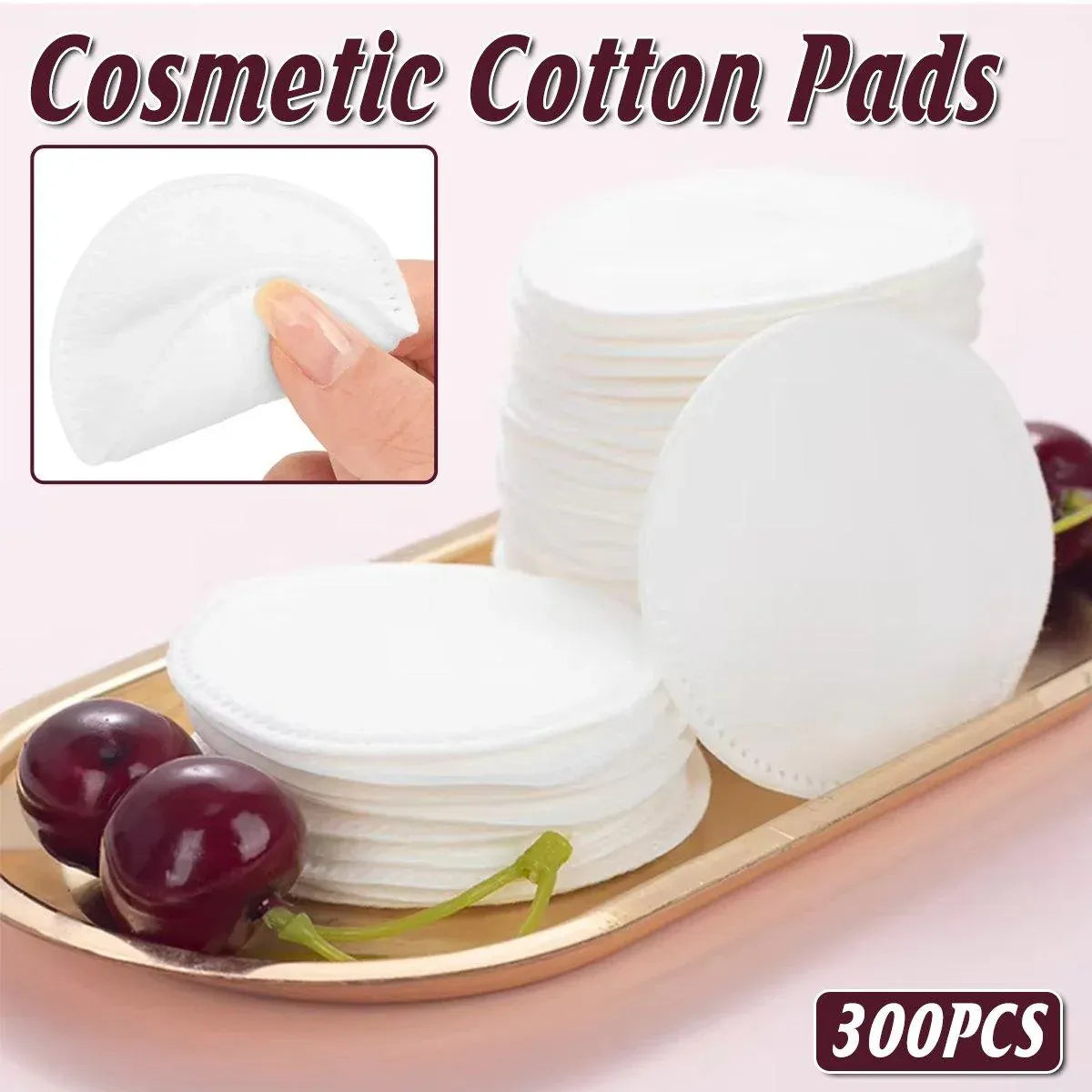 300pcs Round Makeup Remover Cotton Pads Soft Reusable Facial Cleansing Wipes